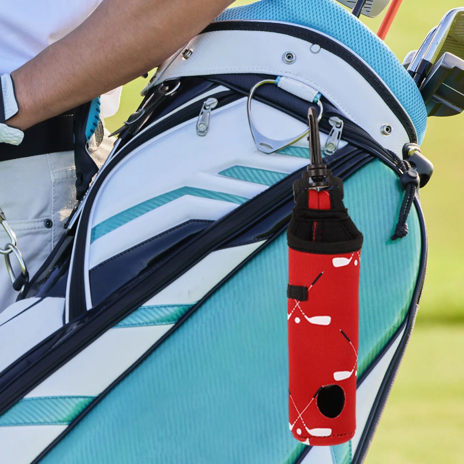 

Neoprene Golf Ball Bag Lightweight Portable Holder for Outdoor Sports Convenient Hanging Ring Storage Pouch for Golfers