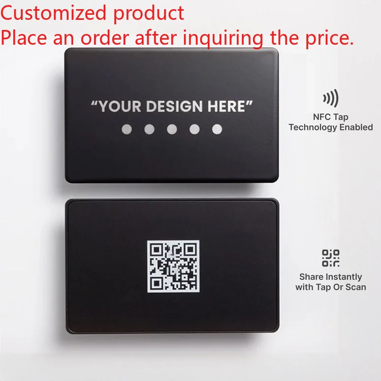 Prodotto personalizzato Smart Card NFC in acciaio inossidabile senza contatto con biglietto da visita in metallo vuoto con chip 213 215 216 per incisione laser