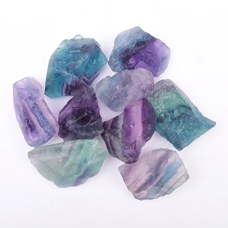 Natürliche farbige Fluorit Erz Mineral Rohkristalle Probe Reiki Heilung Edelstein Home Decor Aquarium Ornamente Geschenk Souvenir