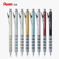 Pentel Graph Gear 1000-lápiz de dibujo mecánico con goma de borrar, cuerpo de Metal, 1 unidad, lápiz automático japonés de 0,5mm, 0,3mm, 0,7mm, 0,9mm