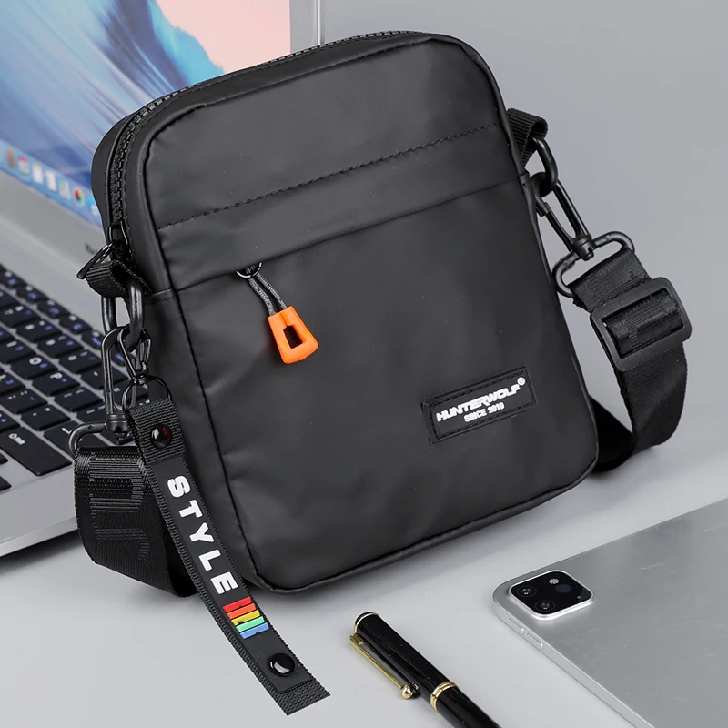 Waterproof PU Leather Mini Crossbody Bag For Men Lightweight Casual Phone Sling Shoulder Bag Small Business Messenger Pack