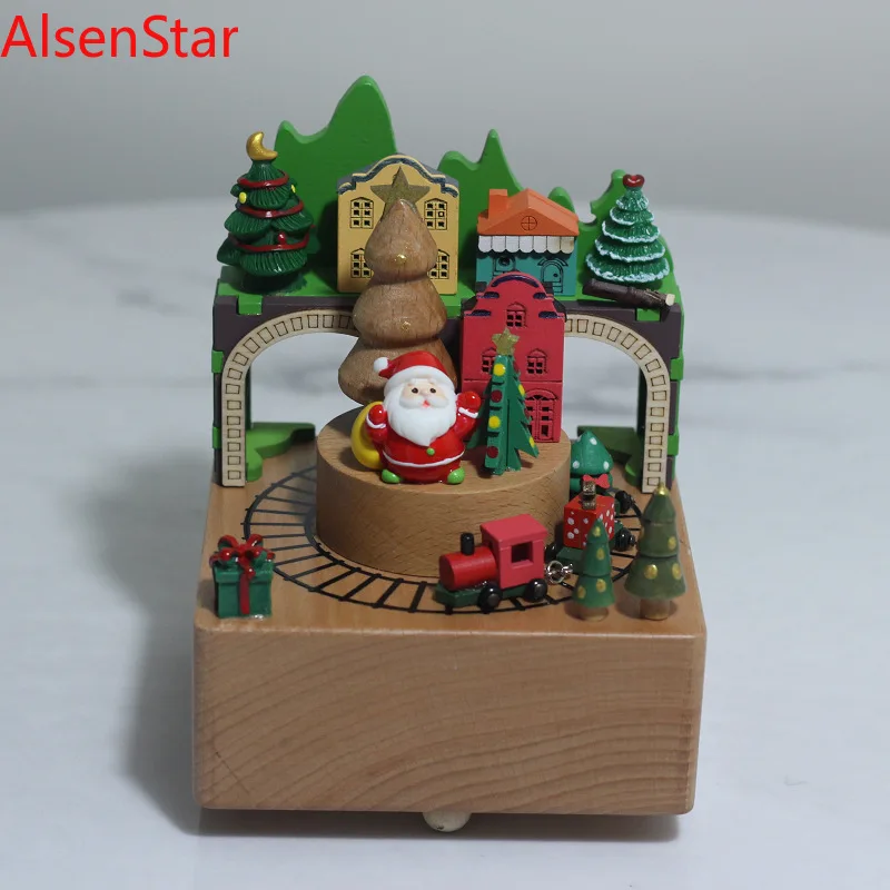 Creative Christmas Gift Music Box Santa Claus Decorative Christmas Tree Handicraft Desktop Ornament Home Decoration