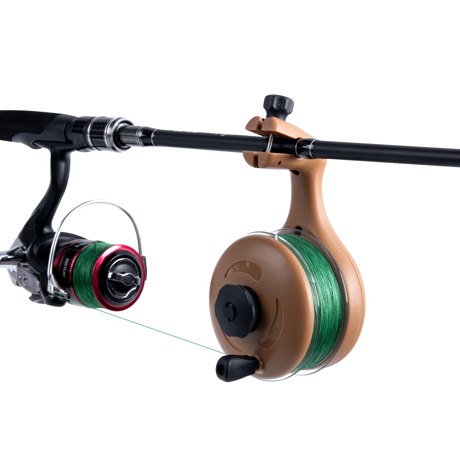 Goture Fishing Line Winder Adjustable Fits for 2CM  Fish Rod  Blue/Brown Fishing Reel  Line Spinning and Bait Caster Reel 