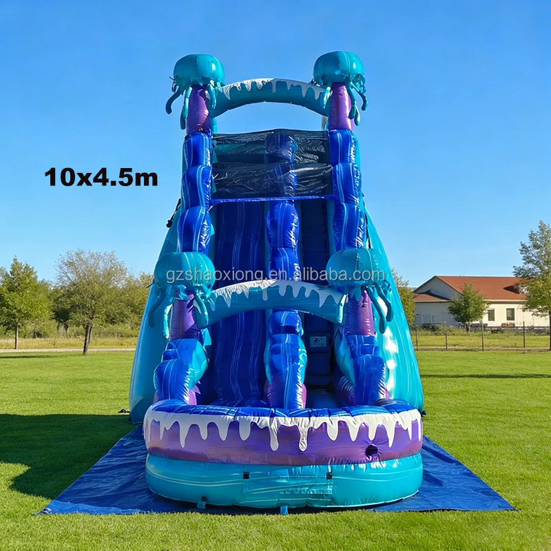 Commercial Customizable Outdoor Wet Dry Jellyfish Theme Large Waterslides Detachable Pool Children Adults Inflatable Water Slide