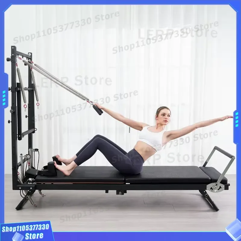 Foldable Pilates Reformer Bed Commercial Grade Adjustable Half Tower Springboard Multi Resistance Air Yoga Hammock Fitness