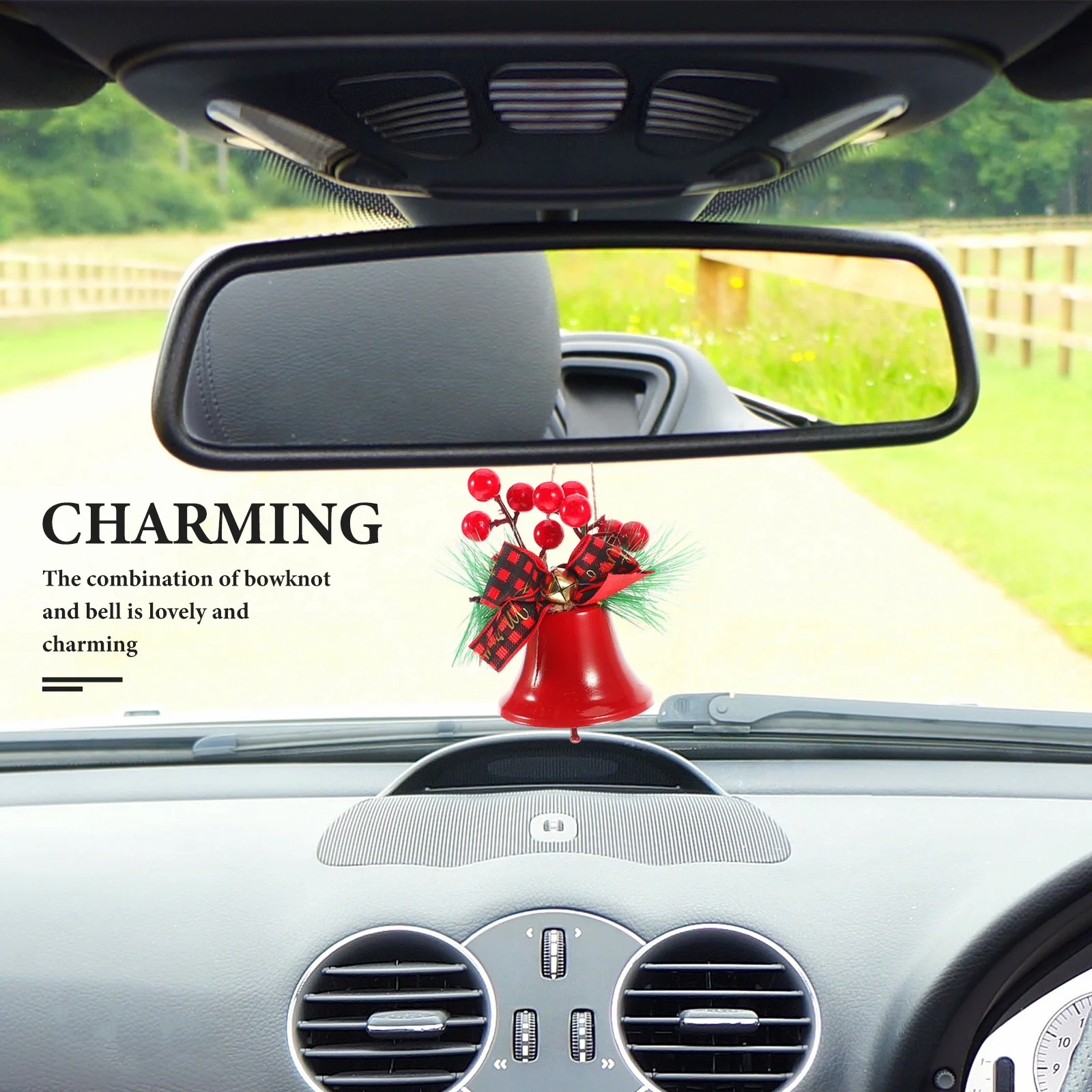 

Elegant Bow Bell Pendant Car Home Decor Durable Alloy Easy Installation Vintage Jingle Bells Christmas Tree Pendants Rustic