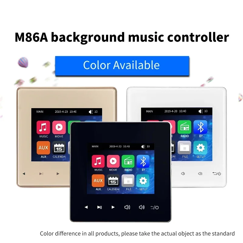 

Bluetooth-усилитель для умного дома с сенсорным экраном, 4*20 Вт, стереозвук, музыкальная панель, акустическая система PA, потолочный динамик