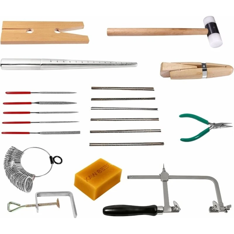My Home Jewelers Tools Ring Sizer Mandrel Measuring Tool For Jewelry Making- Includes Jeweler'  S Mallet Hammer Stick Set