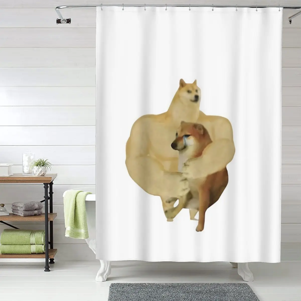 

Doge Shiba Inu Memes Shower Curtain Bathroom Polyester Waterproof Bath Curtains with Hooks