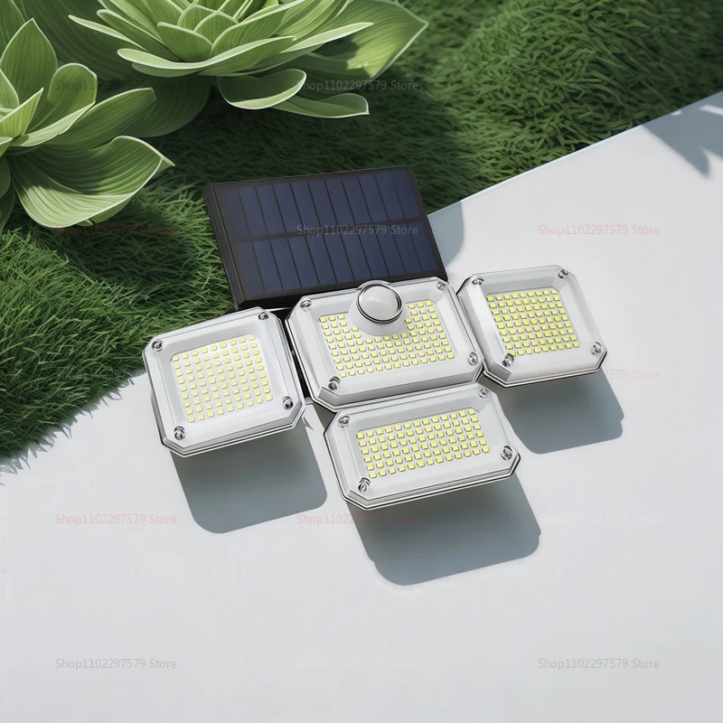 122/333 LED أضواء الشمسية مستشعر حركة خارجي IP65 مقاوم للماء قابل للتعديل رئيس الجدار مصباح لحديقة ساحة فناء الأمن