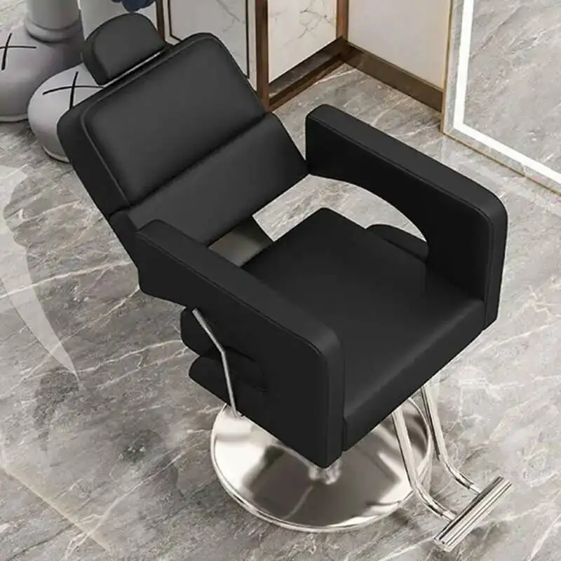 

Ergonomic Beauty Barber Chairs Reception Makeup Backrest Men's Barber Chairs Professional Hairdresser Cadeira Facility Furniture