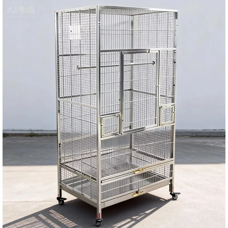 

Classic Luxury Spacious Lightweight Thickened Stainless Steel Breathable Pet Bird House & Cage