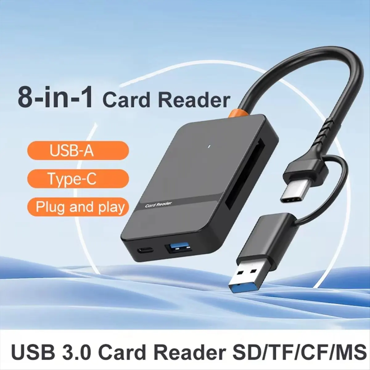 A46U USB 3.0 Card Reader SD Micro-SD TF MS Compact Flash Card Adapter for Laptop PC Multi Card Reader Card Reader