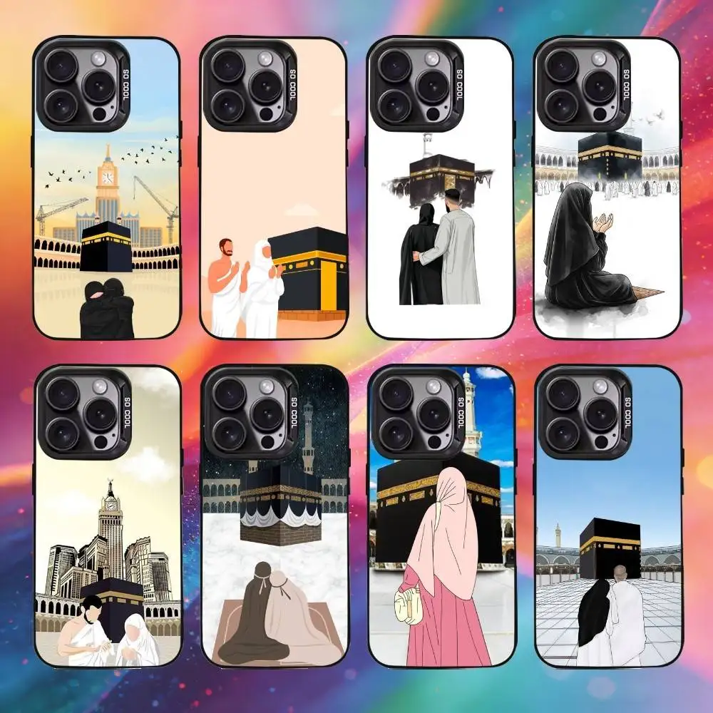 

M-Mecca P-Pilgrims Art Phone Case For iPhone17, 16,15,14,13,12 Pro Max Black Candy Matte Shockproof Cover