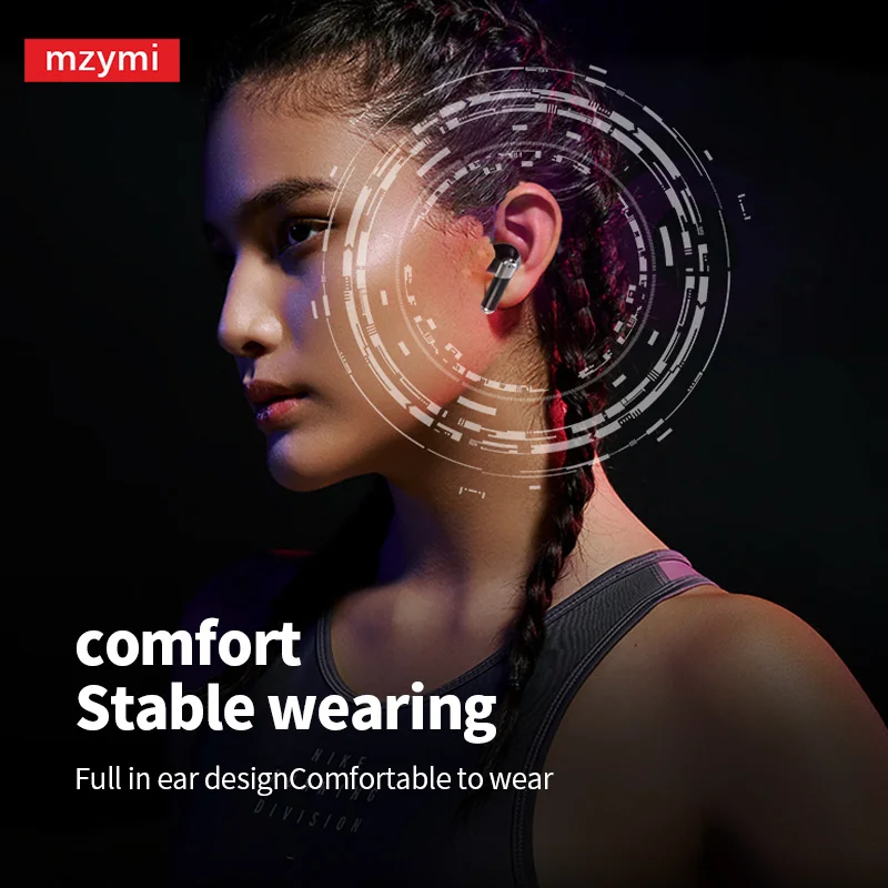 Mzymi E3B TWS auriculares Bluetooth cancelación activa de ruido auriculares inalámbricos ANC + ENC auriculares micrófono incorporado para XIAOMI Android iOS