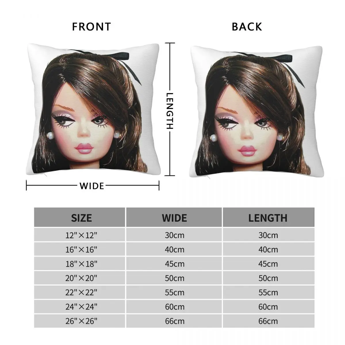 Lizzy Grant Coquette Square Pillowcase Polyester Linen Velvet Printed Zip Decorative Throw Pillow Case Home Cushion Cover