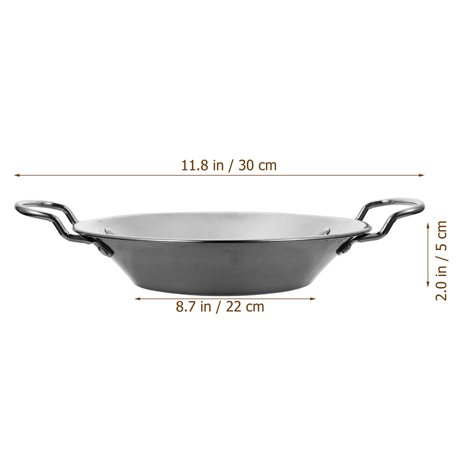 

Kitchen Dry Pot Stainless Steel Cooking Pan Double Handle Polished Surface Easy Clean Home Hot Pot Cookware