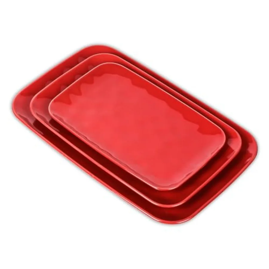 

Керамические прямоугольные сервировочные тарелки - 14, 12, 10 дюймов, фарфоровые подносы для вечеринок, барбекю, закусок, суши, десертов - для микроволновой печи