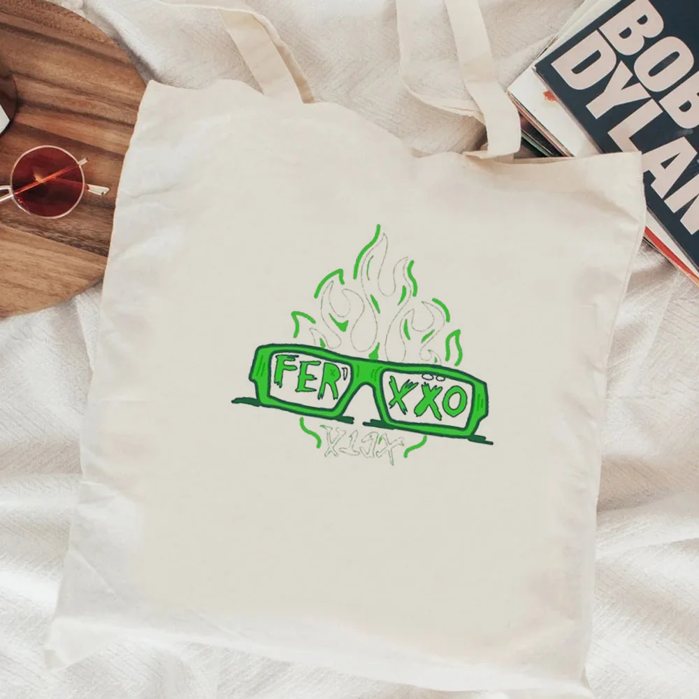 Ferxxo-bolsa reutilizable de algodón para compras, bolso de yute de lona ecológica, con cuerda, reutilizable