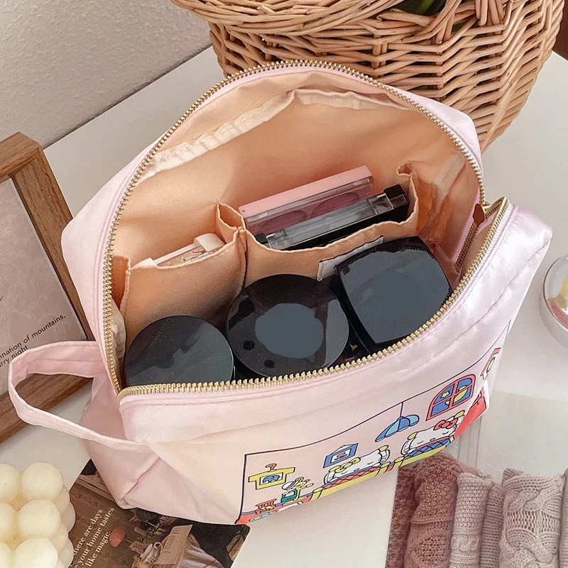 حقيبة مستحضرات التجميل هالو كيتي لطيف الكرتون الطباعة حقيبة التخزين حقائب السفر المحمولة للمرأة حقيبة غسيل Kawaii الكرتون