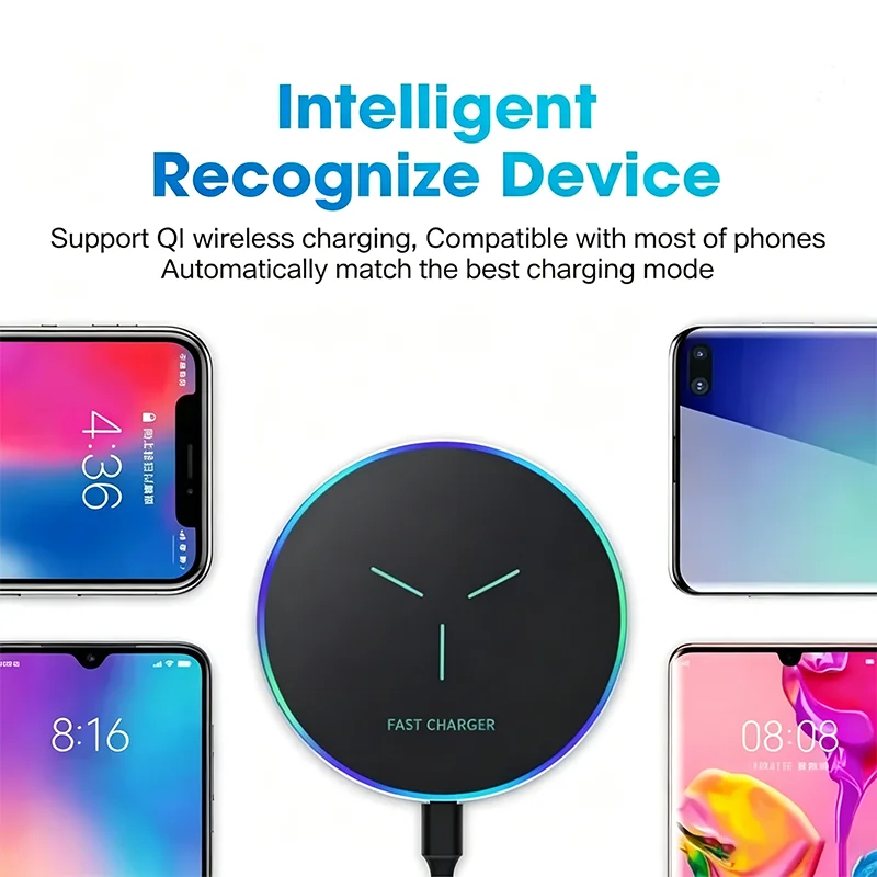 30W Wireless Charger for IPhone17 16 15 14 13 12 X XR XS Max 8 for Samsung S24 S23 S22 S10 S20 Note10 20 Xiaomi Huawei Phone
