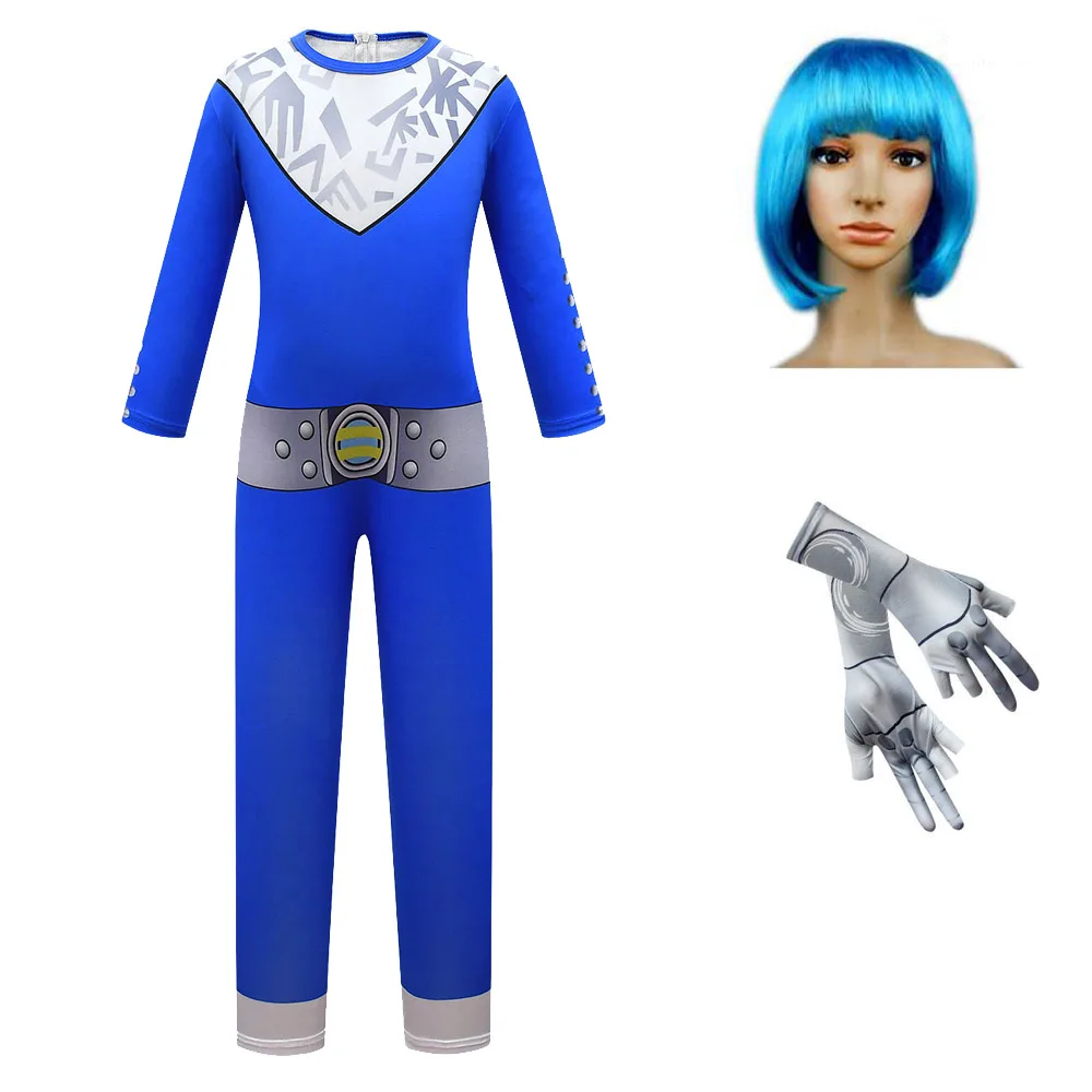 Disney Zombie 3 Alien Creature Costume Cosplay Kids Addison Outfit Fancy Dress Girls Carnival Halloween Clothe with Gloves Wig