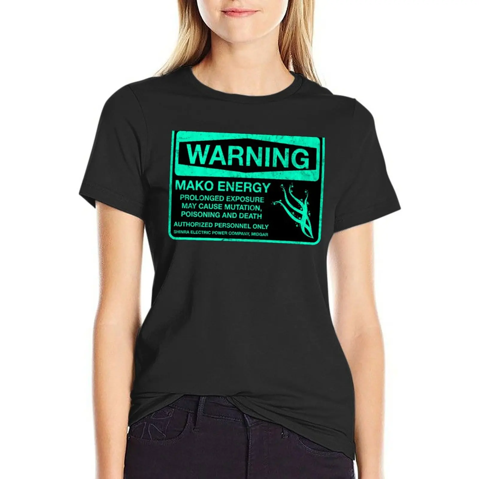 

Sticker! Warning: Mako Energy T-Shirt Female clothing customizeds fashion woman blouse 2025