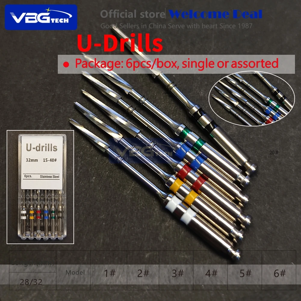 32mm U-drills Dental Endodontic Files Reamers Drill Burs Peeso Reamers Endo File Peeso Dentist Material Endodoncia 0#-6# Dentist
