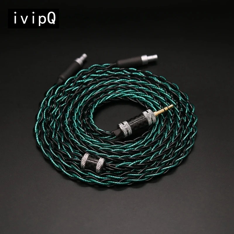 IvipQ-236 DIY HIFI flagowy 8-rdzeniowy kabel słuchawki wymiana z 2.5/3.5mm/4.4mm/4PIN XLR dla HD800 HIFIMAN HD580 HD650 T3-03  iem cable   кабель