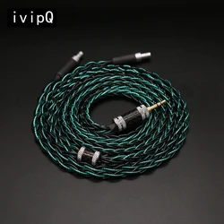 IvipQ-236 DIY HIFI flagowy 8-rdzeniowy kabel słuchawki wymiana z 2.5/3.5mm/4.4mm/4PIN XLR dla HD800 HIFIMAN HD580 HD650 T3-03  iem cable   кабель 2pin 0.78 мм   2pin iem cable  hd 650  balanced earphones 4.4