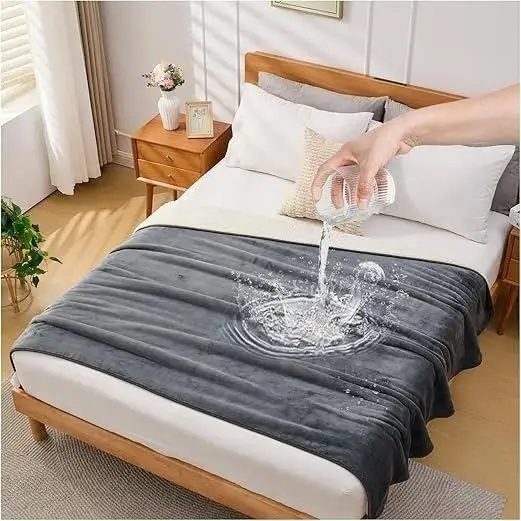 

Waterproof Washable Couples Blanket Anti-Stain Absorbent Soft Touch Machine Washable Simplicity All Season Love Blanket