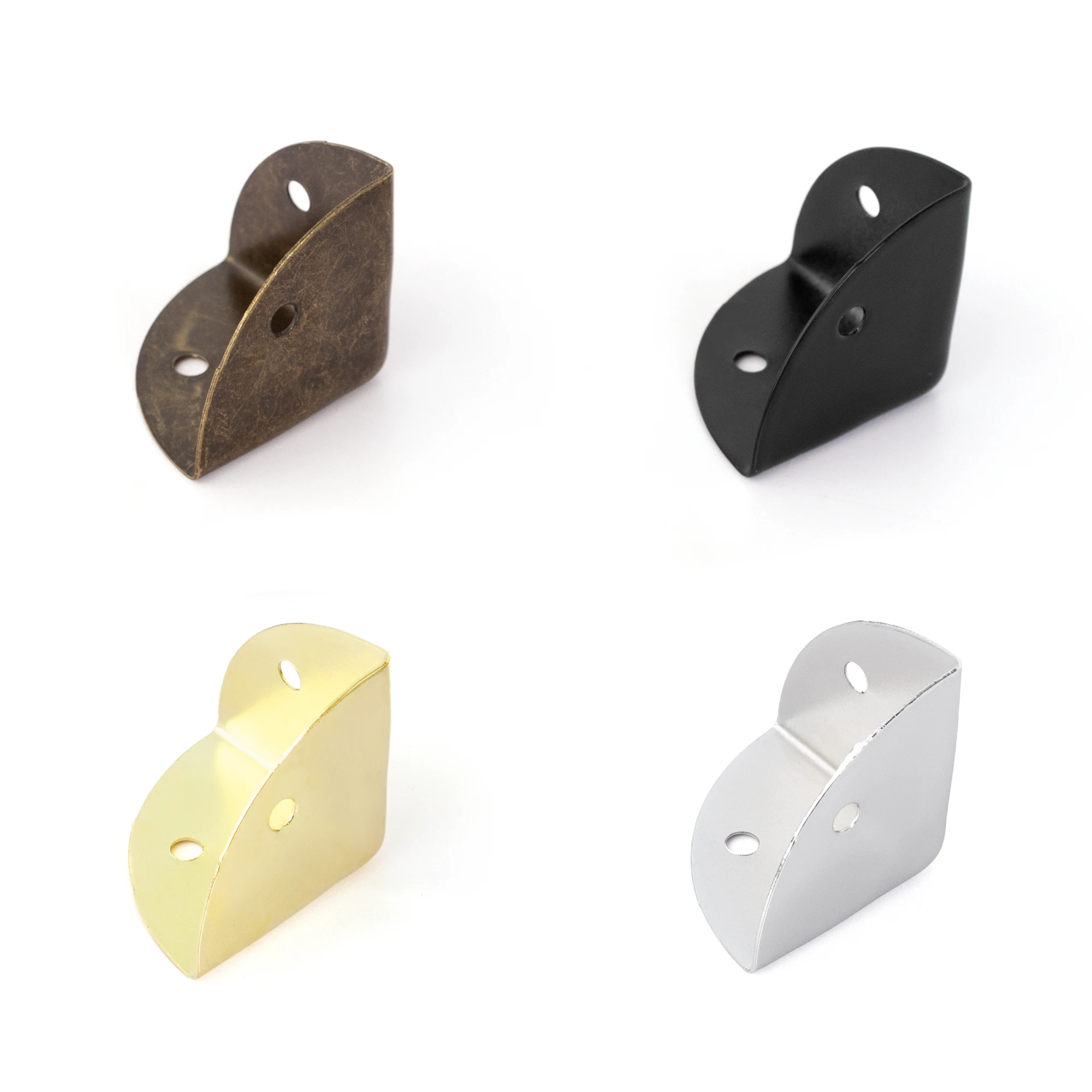4PCS 1Inch Black Antique Iron Corner Protector Vintage Decorative Metal Corner Protection Guard for Furniture Table Desk and Box
