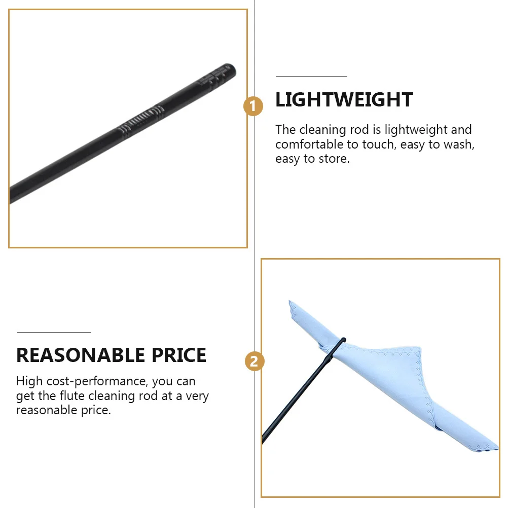 2Pcs Flute Cleaning Stick Tool Non-Scratch Plastic Durable Easy to Wash Store Flute Accessories Piccolo Cleaning Stick