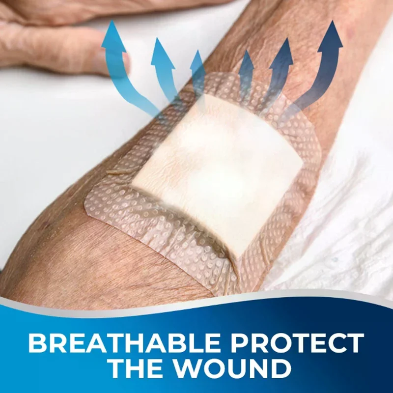 

Waterproof 5 Sizes Foam Dressing With Border Pressure Ulcer Patch Adhesive Sterilized Wound Dressing Bandage