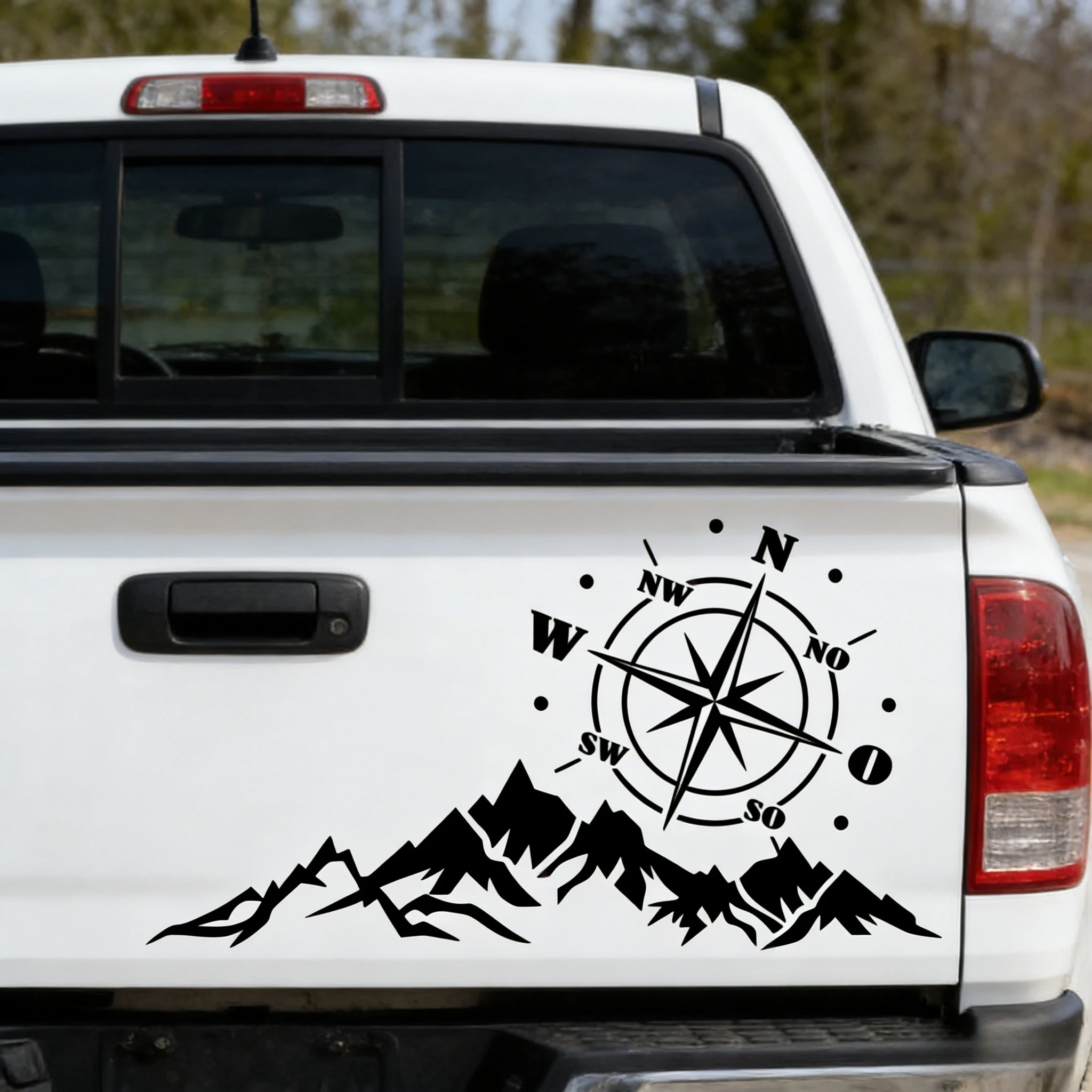 

Compass Mountain Off-Road Car Stickers | High Quality Waterproof PVC Decals for SUV, Truck & Adventure Vehicles