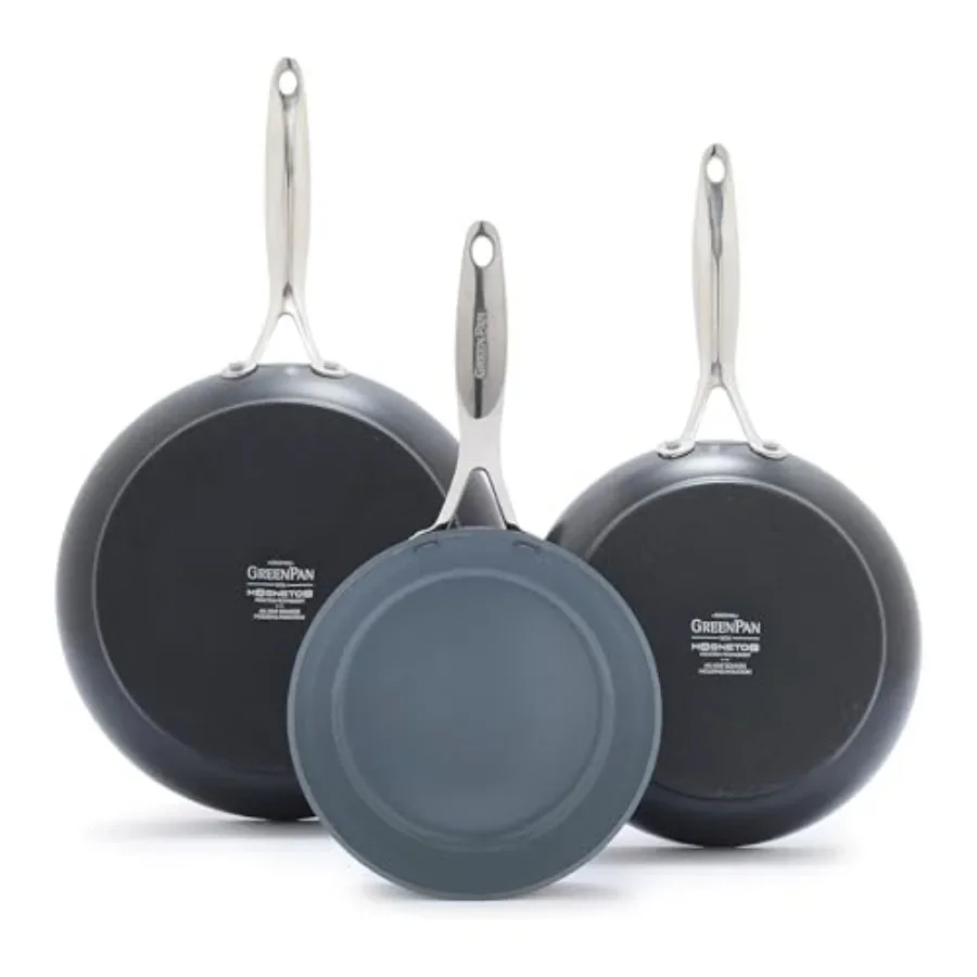 Valencia Pro Ceramic Nonstick and 11" Fry Pan Skillet Set, Hard Anodized PFAS-Free, Induction Ready, Compatible on All Cooktops