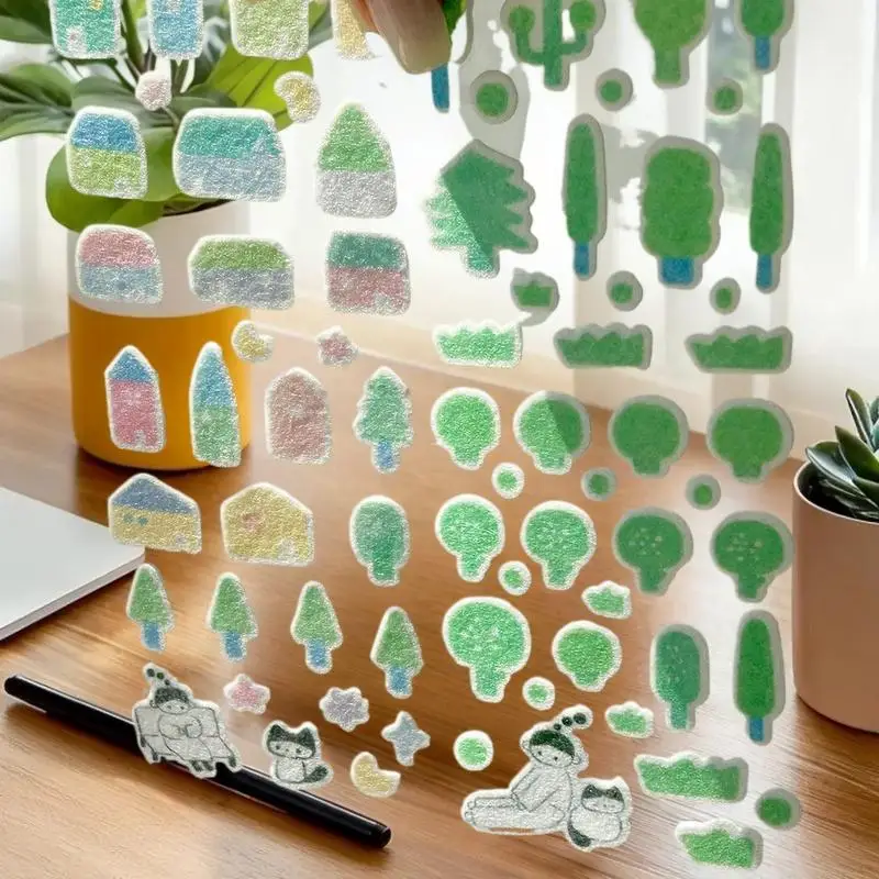 

【Nice】Cute Cartoon Cat Wing Notes 3D Felt Stickers Kawaii Deco Stickers Flocking Decorative Stickers DIY Phone Laptop Sticker