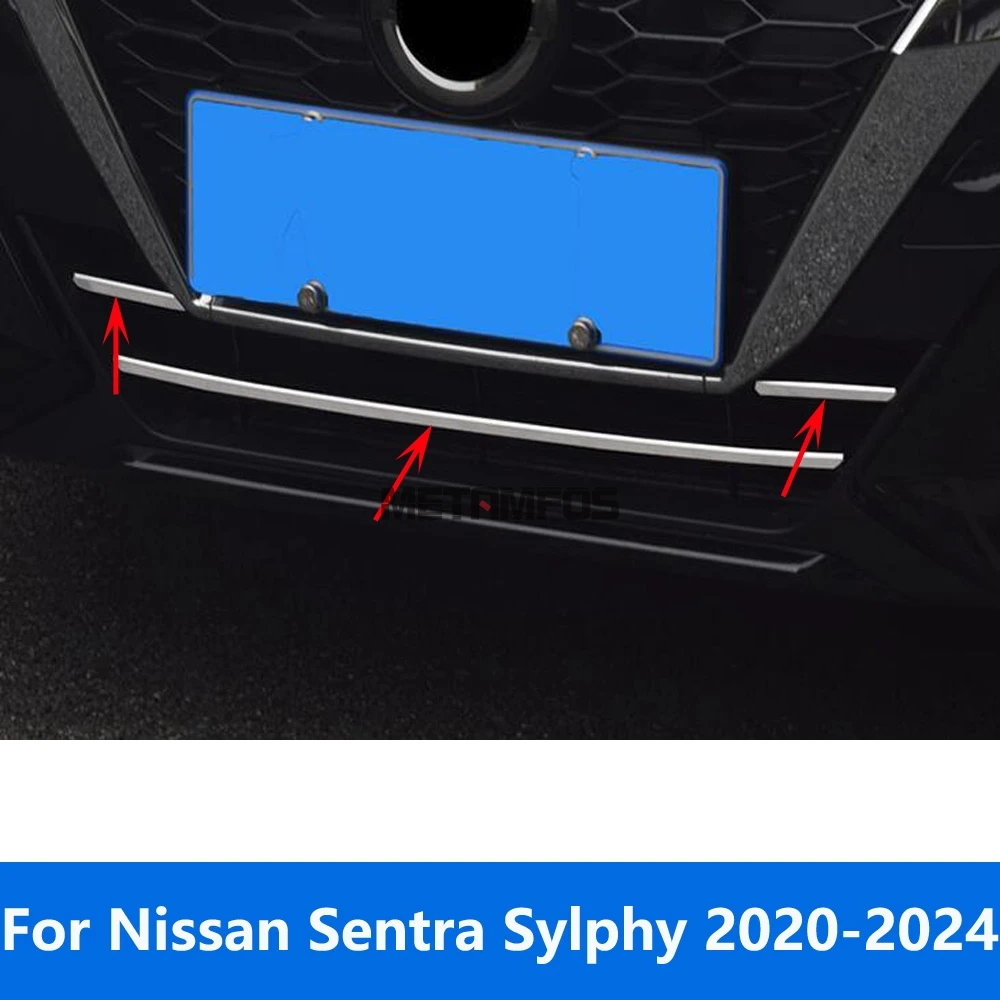 

Front Lower Bumper Grille Racing Grill Trim Sticker For Nissan Sentra Sylphy 2020-2022 2023 2024 Steel Accessories Car Styling