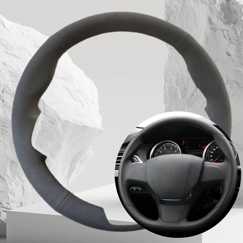 DIY Suede Car Steering Wheel Cover For Citroen Jumpy For Peugeot Expert Traveller Spacetourer For Fiat Scudo Steering Wrap