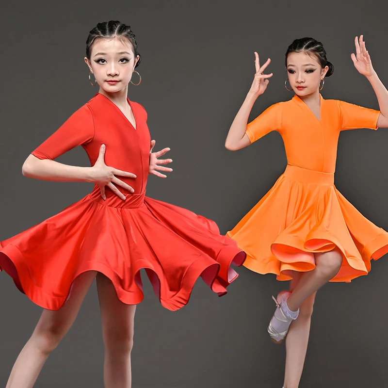 

Платье для латинских танцев, ча-ча-самбы, детское платье для латинских танцев для девочек, профессиональные платья для бальных танцев