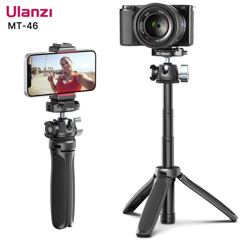 Ulanzi MT-46 Mini Tripod Extend With Quick Instal Release Kit For DSLR SLR Camera Smartphone Tripod Live With Cold Shoe