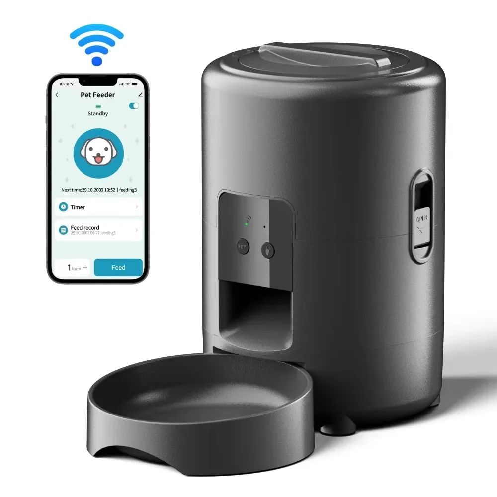 

2L Automatic Smart WIFI Button Cat Feeder Pet Food Dispenser For Dry Food Cat Dogs Kibble Dispenser Pet Food Bowl