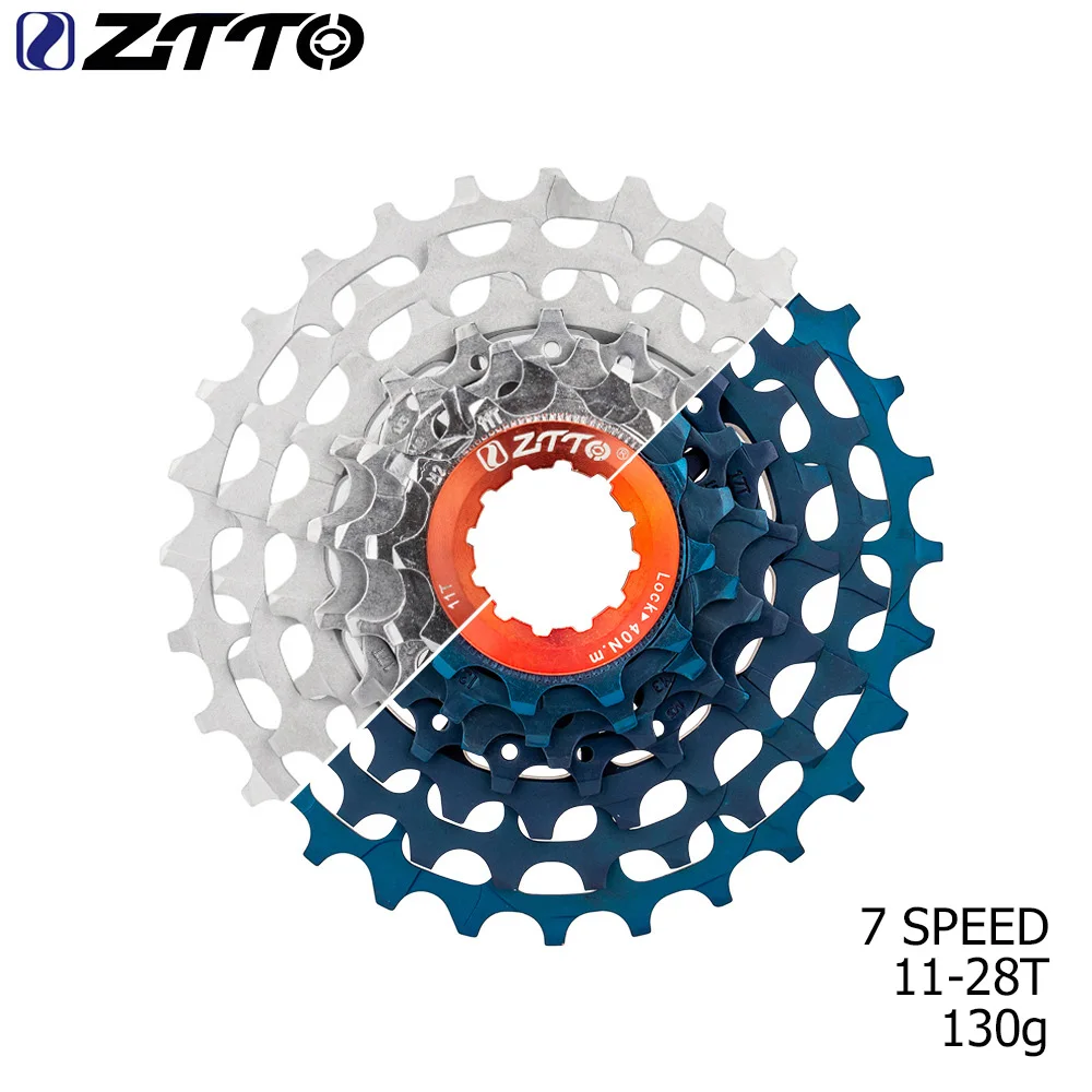 

ZTTO Ultralight 7 Speed Cassette Folding Bike 7 Speed 11-28T Freewheel 130g 7V 28T ULT Sprocket BMX Flywheel CNC K7 HG System