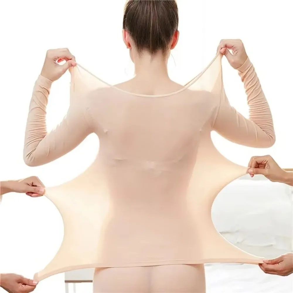 

2Pcs Comfortable Traceless Thermal Underwear Set Ultra-Thin Long Sleeve Women Base Layer Intimate Pajamas Unisex