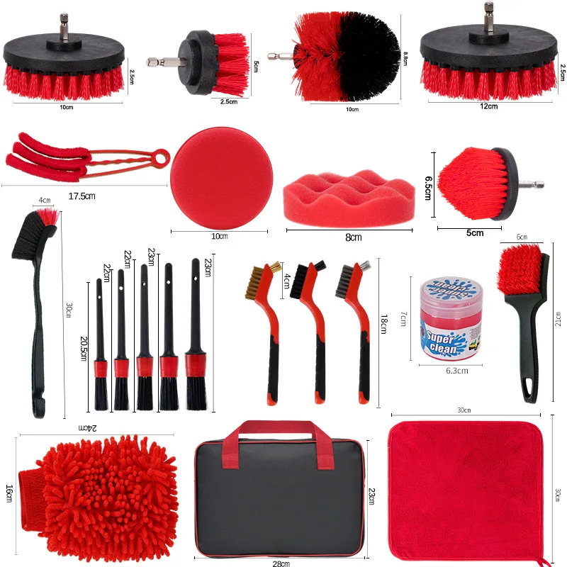 Car Detailing Cleaning Kit Auto  Vent Brush Car Polishing Waxing Washing Care Tools Set