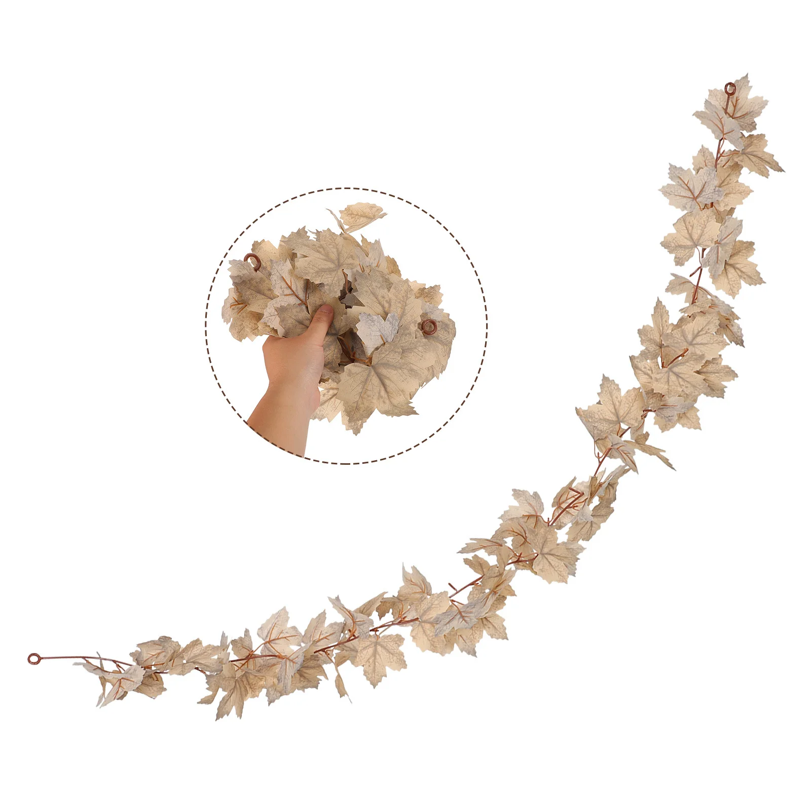 

2Pcs Artificial Autumn Maple Leaf Garland Dark Fall Leaves Realistic Texture for Thanksgiving Halloween Fireplace Party