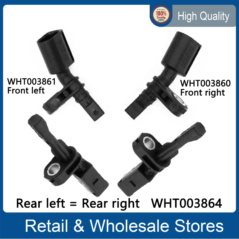 1Set ABS Wheel Speed Sensor Black Plastic WHT003864 WHT003860 WHT003861 for A3 Caddy Golf Tourang Octavia Superb