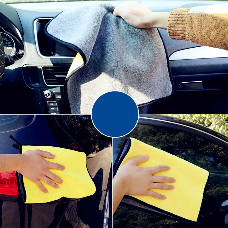 30x60CM Car Wash Microfiber Towel Car Cleaning Drying Cloth Hemming Car Care Cloth Detailing Car Wash Towel For Toyota