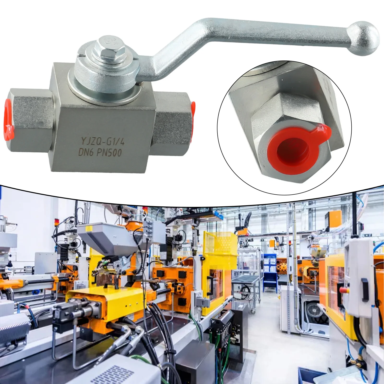 2 Way Hydraulic High Pressure Ball Valve Carbon Steel Manual Shut Off For BSP-Thread G1/4 To G1 500 Bar For Water Oil Gas Apply