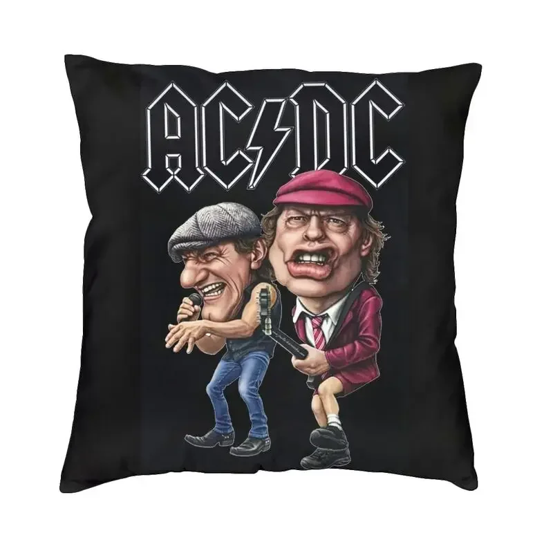 Australian Heavy Metal Music Cushion Cover AC DC Rock Band Cute Pillowcase Home Decor Peach skin polyester pillowcase